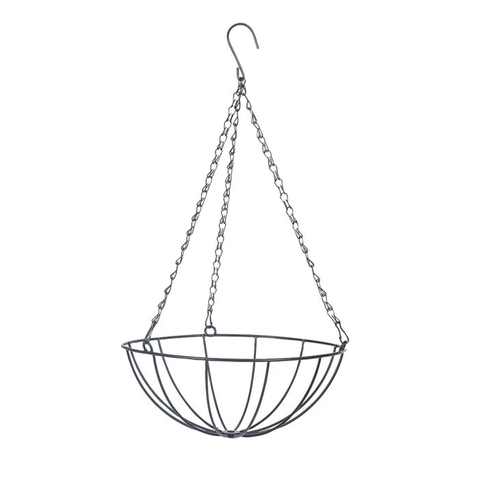 Metal Hanging Plant Basket With Coconut Inlay 5 Metal Hanging Plant Basket With Coconut Inlay - Image 3