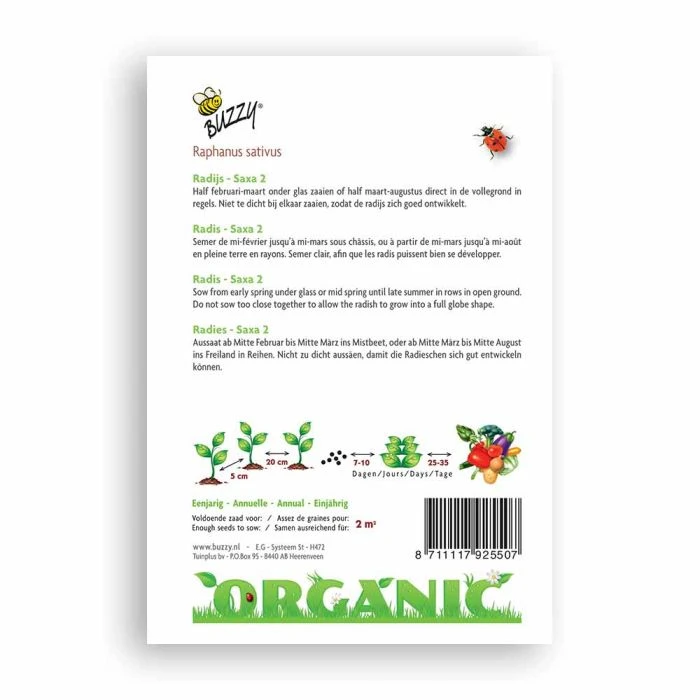 Buzzy® Organic Radish - Saxa 2 (BIO) 4 Buzzy® Organic Radish - Saxa 2 (BIO) - Image 2